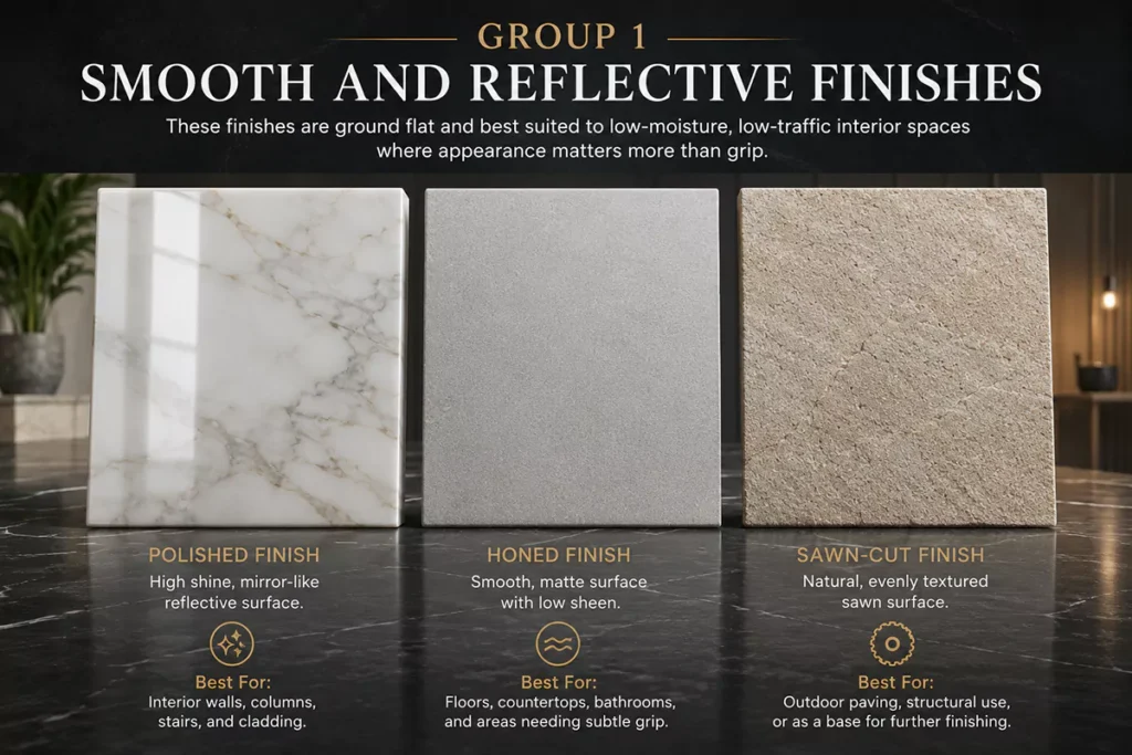 Group 1: Smooth and Reflective Finishes
